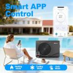 MICOE 35,000 BTU Smart Swimming Pool Heat Pump, Electric Pool Heater for 12,000 Gallons Above Ground & Inground Pools, App-Controlled Heating & Cooling, 220–240V