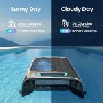 AIPER Surfer S2 Solar Powered Pool Surface Skimmer Robot with APP Support, 24/7 Continuous Cleaning, Dual Charging Modes, Smart Obstacle Avoidance, 150-um Filtration, OTA Upgrade