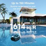 (2025 Upgrade) WYBOT C1 Pool Robot Vacuum for Inground Pools, 4-in-1 Cordless Robotic Pool Cleaner Lasts 150min, Triple-Motor up to 1,614 Sq.ft, Smart APP Support, Auto Wall & Waterline Cleaning