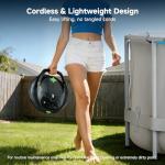 Pooloob PF1 Cordless Pool Vacuum Cleaner Robot: 150 Min Runtime, Triple Layer Filtration, Floor Only Cleaning for Above/In Ground Pools up to 1345 Sq.Ft, Includes Floating Buoy with 8Ft Tether