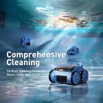 Pool Vacuum for Above Ground Pool, Lasts Up to 180 Mins, Self-Parking, LED Indicator, Wall Climbing Above Ground Pool Vacuum for Inground Pools, Robotic Pool Cleaner for Pools up to 2000 Sq.ft