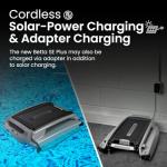 Betta SE Plus - Solar-Powered Robotic Pool Skimmer with 24/7 Continuous Cleaning Power, Dual Charging Options, Twin Salt Chlorine Tolerant Motors, and Shallow Water Safeguard