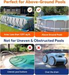 Pool Vacuum for Above Ground Pool, Lasts Up to 180 Mins, Self-Parking, LED Indicator, Wall Climbing Above Ground Pool Vacuum for Inground Pools, Robotic Pool Cleaner for Pools up to 2000 Sq.ft
