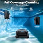 BOTLUXE Robotic Pool Vacuum PC10, Cordless Pool Cleaner Robot for Inground & Above Ground Pools, Smart Navigation, 5000GPH Suction Power for Cleaning Floor, Wall & Waterline, Self-Parking, Black