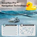 Cordless Robotic Pool Cleaner -Pool Vacuum 180W Brushless Motor, 45,000Pa Suction, Wall Climbing, Sonar Navigation, 3 Modes Automatic Pool Robot for Inground & Above-Ground Pools Up to 2150 Sq. Ft.