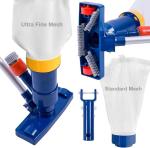 POOLAZA Manual Pool Vacuum for Above Ground Pool Upgrade with Fine Mesh Bag& 56" Pole, Handheld Pool Vacuum Jet Underwater Cleaner, Spa Pool Vacuum Cleaner Attach to Garden Hose