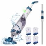 Enhulk Rechargeable Handheld Cordless Pool Vacuum for Above Ground Pool and Inground Pool(2025 Upgraded),60-Minute Runtime,Powerful Suction up to 18.5 gallons/min, Efficient Leaf and Debris Removal