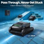 BOTLUXE Robotic Pool Vacuum PC10, Cordless Pool Cleaner Robot for Inground & Above Ground Pools, Smart Navigation, 5000GPH Suction Power for Cleaning Floor, Wall & Waterline, Self-Parking, Black