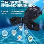 Pool Vacuum for Above Ground Pool, 2026 Upgraded Handheld Pool Vacuums W/4-Section Aluminum Pole & 18 Gal/Min Suction, Cordless Rechargeable Vacuum Cleaner Pool Vacuum for Inground Pools