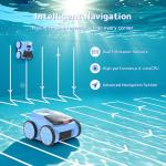(2025 Upgrade) Pool Vacuum Cordless Robotic Pool Cleaner, 4-in-1 Floor/Wall/Waterline Cleaning/Smart Navigation, 180 Mins Runtime Pool Vacuum for Inground Pools Up to 2100 Sq.ft