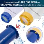 POOLAZA Manual Pool Vacuum for Above Ground Pool Upgrade with Fine Mesh Bag& 56" Pole, Handheld Pool Vacuum Jet Underwater Cleaner, Spa Pool Vacuum Cleaner Attach to Garden Hose