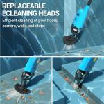 Pool Vacuum for Above Ground Pool, 2026 Upgraded Handheld Pool Vacuums W/4-Section Aluminum Pole & 18 Gal/Min Suction, Cordless Rechargeable Vacuum Cleaner Pool Vacuum for Inground Pools