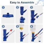 POOLAZA Manual Pool Vacuum for Above Ground Pool Upgrade with Fine Mesh Bag& 56" Pole, Handheld Pool Vacuum Jet Underwater Cleaner, Spa Pool Vacuum Cleaner Attach to Garden Hose