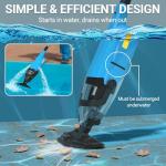 Pool Vacuum for Above Ground Pool, 2026 Upgraded Handheld Pool Vacuums W/4-Section Aluminum Pole & 18 Gal/Min Suction, Cordless Rechargeable Vacuum Cleaner Pool Vacuum for Inground Pools