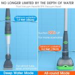 3 in 1 Rechargeable Pool & Spa Hot Tub Vacuum Cleaner - Dual Mode & Magnetic Drive System, 25µm Ultra Fine Mesh Filters for Hot Tub, Small Above Ground Pools - 90 Mins, Oil Absorbers, Poles