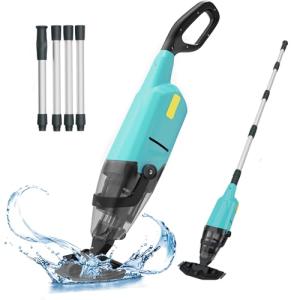 EFURDEN Pool Vacuum for Above Ground Pool, Cordless Handheld Rechargeable Pool Cleaner with Running Time Up to 60 Minutes for Sand and Debris, Ideal for In-Ground Pools, Spas, and Hot Tubs (Green)