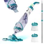 Cordless Pool Vacuum for Above Ground Pool 19.5 GPM,All Angle&LED Display,Handheld Rechargeable Spa Vacuum Cleaner for Inground Pools for Hot Tub, Leaves,Debris,Shallow Steps