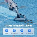 Enhulk Rechargeable Handheld Cordless Pool Vacuum for Above Ground Pool and Inground Pool(2025 Upgraded),60-Minute Runtime,Powerful Suction up to 18.5 gallons/min, Efficient Leaf and Debris Removal