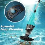 EFURDEN Pool Vacuum for Above Ground Pool, Cordless Handheld Rechargeable Pool Cleaner with Running Time Up to 60 Minutes for Sand and Debris, Ideal for In-Ground Pools, Spas, and Hot Tubs (Green)