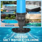 Pool Vacuum for Above Ground Pool, 2026 Upgraded Handheld Pool Vacuums W/4-Section Aluminum Pole & 18 Gal/Min Suction, Cordless Rechargeable Vacuum Cleaner Pool Vacuum for Inground Pools