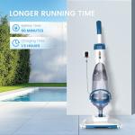 ENHULK Pool Vacuum for Above Ground Pool, Upgraded 13.4" Wide Head & Telescopic Pole, 18.5 GPM Suction, 60 Min Runtime, Cordless Handheld Rechargeable Pool Cleaner for Inground Pools (Blue)