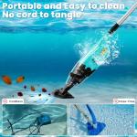 EFURDEN Pool Vacuum for Above Ground Pool, Cordless Handheld Rechargeable Pool Cleaner with Running Time Up to 60 Minutes for Sand and Debris, Ideal for In-Ground Pools, Spas, and Hot Tubs (Green)