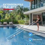 ENHULK Pool Vacuum for Above Ground Pool, Upgraded 13.4" Wide Head & Telescopic Pole, 18.5 GPM Suction, 60 Min Runtime, Cordless Handheld Rechargeable Pool Cleaner for Inground Pools (Blue)