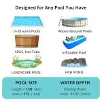 Cordless Pool Vacuum for Above Ground Pool 19.5 GPM,All Angle&LED Display,Handheld Rechargeable Spa Vacuum Cleaner for Inground Pools for Hot Tub, Leaves,Debris,Shallow Steps