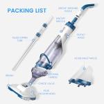 ENHULK Pool Vacuum for Above Ground Pool, Upgraded 13.4" Wide Head & Telescopic Pole, 18.5 GPM Suction, 60 Min Runtime, Cordless Handheld Rechargeable Pool Cleaner for Inground Pools (Blue)