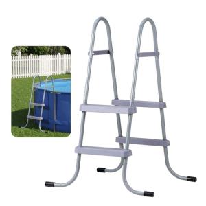 VEVOR Above Ground Pool Ladder, 2-Step Steel A-Frame Swimming Pool Stairs for 33 in High Wall, 300 lbs Capacity Entry/Exit Steps with Secure Non-Slip Sturdy Wide Step, Easy Setup Outdoor, Gray