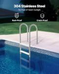VEVOR Swimming Pool Ladder, 4-Step Double Handrails Stairs with Non-Slip Heavy Duty Steps, Stainless Steel Load Capacity 265 lbs, for 54 in Inground Pools with Mounted Deck Board Indoor & Outdoor