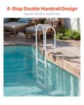 VEVOR Swimming Pool Ladder, 4-Step Double Handrails Stair, Non-Slip Thickened Heavy Duty Steps, Load Capacity 300 lb, for 48-54 in Inground & Above-Ground Pools of Any Deck Surface Indoor & Outdoor