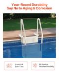 VEVOR Swimming Pool Ladder, 4-Step Double Handrails Stairs with Non-Slip Heavy Duty Steps, Max Load Capacity 400 lbs, for 48-54 in Inground & Above-Ground Pools of Any Decking Surface, Milk White