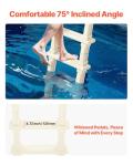 VEVOR Swimming Pool Ladder, 75°Inclined 5-Step Double Handrails Stair, Non-Slip Heavy Duty Steps, Load Capacity 300 lb, for 48-54 in Inground & Above-Ground Pools of Any Deck Surface Indoor & Outdoor