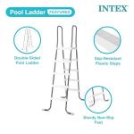 Intex 28067E Steel Frame 52" Pool Entry Step Ladder with Secure Non-Slip Steps for Above Ground Outdoor Swimming Pools, Silver