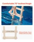 VEVOR Swimming Pool Ladder, Inclined 5-Step Double Handrails Stair, Non-slip Heavy Duty Step, Load Capacity 300 lb, for 48-54" Inground & Above-ground Pools of Any Deck Surface Indoor & Outdoor, Taupe