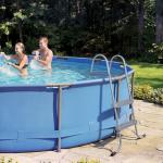 VEVOR Above Ground Pool Ladder, 2-Step Steel A-Frame Swimming Pool Stairs for 33 in High Wall, 300 lbs Capacity Entry/Exit Steps with Secure Non-Slip Sturdy Wide Step, Easy Setup Outdoor, Gray