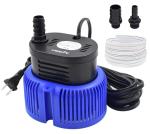 Pool Cover Pump above Ground - Submersible Water Sump Pump Swimming Water Removal Pumps, with Drainage Hose & 25 Feet Extra Long Power Cord, 850 GPH inGround, 3 Adapters
