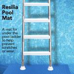 RESILIA Stay-Put Swimming Pool Ladder Mat - Non-Slip, Wide Ribbed, Protective Pad, 36 Inches x 36 Inches, 0.125 Inch Thick, Powder Blue, Made in USA