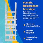 Blue Wave A Frame Flip Up Ladder for 48 to 54-in Deep Above Ground Pools – No Deck Required - Weather-Resistant Resin with Non-Skid Treads & Anti-Entrapment Design - Easy Setup, 225-lb Capacity