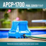 Little Giant APCP-1700 115-Volt, 1/3 HP, 1745 GPH, Automatic, Submersible, Swimming Pool Cover Pump with 25-Ft. Cord, Light Blue, 577301
