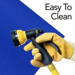 RESILIA Stay-Put Swimming Pool Ladder Mat - Non-Slip, Wide Ribbed, Protective Pad, 36 Inches x 36 Inches, 0.125 Inch Thick, Powder Blue, Made in USA