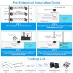Swimming Pool Ladder, 3-Step Stainless Steel Non-Slip Pedals Pool Stairs for In-Ground Pools, Weight Capacity 330lbs, Easy to Install and Climb for Indoor/Outdoor Pools