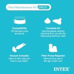 Intex 28003E Deluxe Above Ground Pool Maintenance Kit for Minimum 800 GPH Flow Rates with Vacuum, 110" Pole, Wall Brush and 24' Hose (Color May Vary)