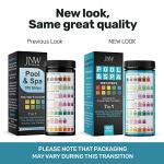 JNW 7-in-1 Pool Test Strips, 100 Quick & Accurate Test Strips for Pool Water, Spa Test Strips for Hot Tub, Chlorine Test Strips, Bromine, pH, Alkalinity, Hardness & More - Swimming Pool Test Kit