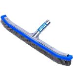 Aquatix Pro Pool Brush Head, 18" Heavy Duty for Cleaning Walls & Floors, Stainless Steel Bristles, Reinforced Aluminum Back, Curved Ends for Corners, EZ Clip, Swimming Pool Brushes for Tiles & Steps