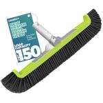 18" Pool Brush Head for Cleaning Swimming Pool Walls, Curved Ends High-Efficiency Scrub Brush for Tile, Fiberglass, Flooring and Vinyl Pools, Fits Φ1.25” Poles (Green & Black)