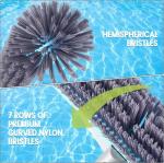Swimming Pool Brush Head with Round Ends，17.5" Heavy Duty Aluminum Back Head for Cleans Walls, Tiles & Floors, 7 Rows Premium Nylon Bristles with EZ Clips (Blue Grey)