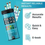 JNW 7-in-1 Pool Test Strips, 100 Quick & Accurate Test Strips for Pool Water, Spa Test Strips for Hot Tub, Chlorine Test Strips, Bromine, pH, Alkalinity, Hardness & More - Swimming Pool Test Kit