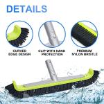 Sepetrel 17.5" Pool Brush Head for Cleaning Walls,Heavy Duty Inground/Above Ground Swimming Pool Scrub Brushes with Premium Strong Bristle & Reinforced Aluminium Back